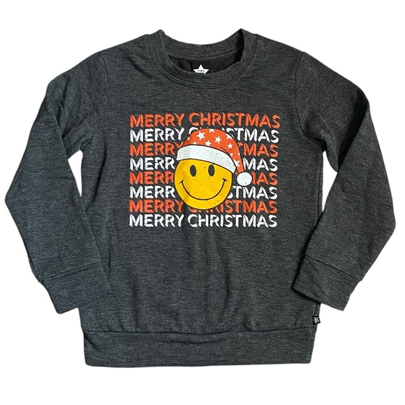 Pixie Lane Other - Kids Gray Merry Christmas Smiley Sweatshirt